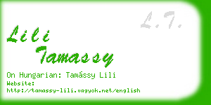 lili tamassy business card